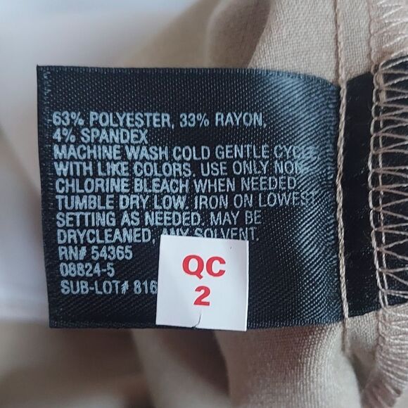 NWT East 5th Secretely Slender Tan Flat Front Hi Rise Straight Leg Pants Size 14 - Picture 6 of 7